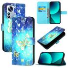 For Xiaomi 12 Pro / 12S Pro 3D Painting Horizontal Flip Leather Phone Case(Golden Butterfly) - 1