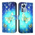 For Xiaomi 12 Pro / 12S Pro 3D Painting Horizontal Flip Leather Phone Case(Golden Butterfly) - 2