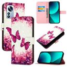 For Xiaomi 12 Pro / 12S Pro 3D Painting Horizontal Flip Leather Phone Case(Rose Butterfly) - 1