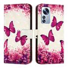 For Xiaomi 12 Pro / 12S Pro 3D Painting Horizontal Flip Leather Phone Case(Rose Butterfly) - 2