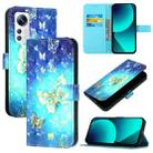 For Xiaomi 12 / 12X / 12S 3D Painting Horizontal Flip Leather Phone Case(Golden Butterfly) - 1