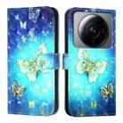 For Xiaomi 12S Ultra 3D Painting Horizontal Flip Leather Phone Case(Golden Butterfly) - 2