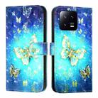 For Xiaomi 13 3D Painting Horizontal Flip Leather Phone Case(Golden Butterfly) - 2