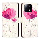 For Xiaomi 13 3D Painting Horizontal Flip Leather Phone Case(Flower) - 2