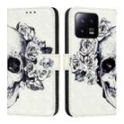 For Xiaomi 13 3D Painting Horizontal Flip Leather Phone Case(Skull) - 2