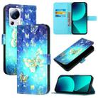 For Xiaomi 13 Lite / Civi 2 3D Painting Horizontal Flip Leather Phone Case(Golden Butterfly) - 1