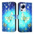 For Xiaomi 13 Lite / Civi 2 3D Painting Horizontal Flip Leather Phone Case(Golden Butterfly) - 2