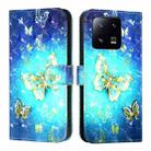For Xiaomi 13 Pro 3D Painting Horizontal Flip Leather Phone Case(Golden Butterfly) - 2