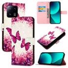 For Xiaomi 13 Pro 3D Painting Horizontal Flip Leather Phone Case(Rose Butterfly) - 1