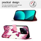 For Xiaomi 13 Pro 3D Painting Horizontal Flip Leather Phone Case(Rose Butterfly) - 3