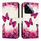 For Xiaomi 14 3D Painting Horizontal Flip Leather Phone Case(Rose Butterfly) - 2