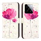For Xiaomi 14 3D Painting Horizontal Flip Leather Phone Case(Flower) - 2