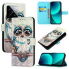 For Xiaomi 14 3D Painting Horizontal Flip Leather Phone Case(Grey Owl) - 1