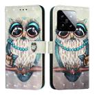 For Xiaomi 14 3D Painting Horizontal Flip Leather Phone Case(Grey Owl) - 2