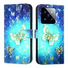 For Xiaomi 14 Pro 3D Painting Horizontal Flip Leather Phone Case(Golden Butterfly) - 2