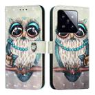 For Xiaomi 14 Pro 3D Painting Horizontal Flip Leather Phone Case(Grey Owl) - 2