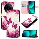 For Xiaomi 14 Ultra 3D Painting Horizontal Flip Leather Phone Case(Rose Butterfly) - 1