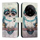 For Xiaomi 14 Ultra 3D Painting Horizontal Flip Leather Phone Case(Grey Owl) - 2