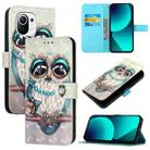 For Xiaomi Mi 11 3D Painting Horizontal Flip Leather Phone Case(Grey Owl) - 1