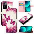 For Xiaomi Poco X4 NFC 3D Painting Horizontal Flip Leather Phone Case(Rose Butterfly) - 1