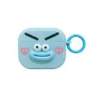 For AirPods 3 Fresh 3D Emoji Pattern Skin Feel Earbuds Box PC Case(Blue) - 1