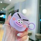 For AirPods 3 Fresh 3D Emoji Pattern Skin Feel Earbuds Box PC Case(Purple) - 2