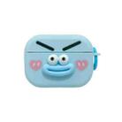 For AirPods Pro Fresh 3D Emoji Pattern Skin Feel Earbuds Box PC Case(Blue) - 1