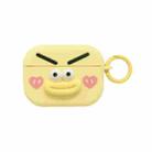 For AirPods Pro Fresh 3D Emoji Pattern Skin Feel Earbuds Box PC Case(Yellow) - 1