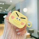 For AirPods Pro Fresh 3D Emoji Pattern Skin Feel Earbuds Box PC Case(Yellow) - 2