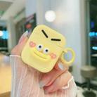 For AirPods 2 / 1 Fresh 3D Emoji Pattern Skin Feel Earbuds Box PC Case(Yellow) - 2