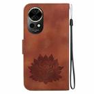 For Huawei nova 12 Lotus Embossed Leather Phone Case(Brown) - 3