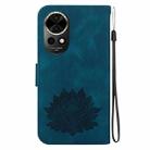 For Huawei nova 12 Lotus Embossed Leather Phone Case(Dark Blue) - 3