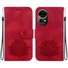 For Huawei nova 12 Lotus Embossed Leather Phone Case(Red) - 1