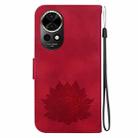 For Huawei nova 12 Lotus Embossed Leather Phone Case(Red) - 3
