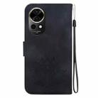 For Huawei nova 12 Lotus Embossed Leather Phone Case(Black) - 3
