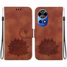 For Huawei nova 12 Pro / nova 12 Ultra Lotus Embossed Leather Phone Case(Brown) - 1