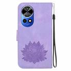 For Huawei nova 12 Pro / nova 12 Ultra Lotus Embossed Leather Phone Case(Purple) - 3