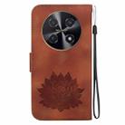 For Huawei nova 12i Lotus Embossed Leather Phone Case(Brown) - 3