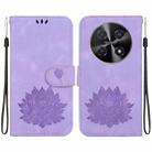 For Huawei nova 12i Lotus Embossed Leather Phone Case(Purple) - 1