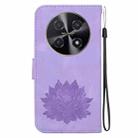 For Huawei nova 12i Lotus Embossed Leather Phone Case(Purple) - 3