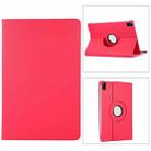 For Huawei MatePad SE 11 360 Degree Rotation Litchi Texture Leather Tablet Case(Rose Red) - 1