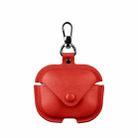 For Redmi Buds 5 Business Leather Earphone Protective Case with Hook(Red) - 1