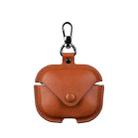 For Redmi Buds 5 Business Leather Earphone Protective Case with Hook(Light Brown) - 1