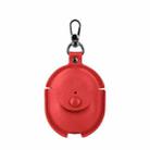 For Redmi Buds 4 Business Leather Earphone Protective Case with Hook(Red) - 1