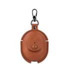 For Redmi Buds 4 Business Leather Earphone Protective Case with Hook(Light Brown) - 1