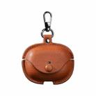 For Redmi Buds 5 Pro / Buds 4 Pro Business Leather Earphone Protective Case with Hook(Light Brown) - 1