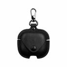 For Redmi Buds 6 Active Edition Business Leather Earphone Protective Case with Hook(Black) - 1