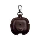 For Redmi Buds 6 Active Edition Business Leather Earphone Protective Case with Hook(Dark Brown) - 1