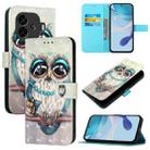 For vivo iQOO Z9 / iQOO Z9 Turbo 3D Painting Horizontal Flip Leather Phone Case(Grey Owl) - 1