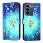 For vivo V27e 4G Global / T2 4G Global 3D Painting Horizontal Flip Leather Phone Case(Golden Butterfly) - 2